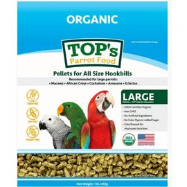 TOP'S PARROT FOOD TOP's Organic Parrot Pellets Large 1lb