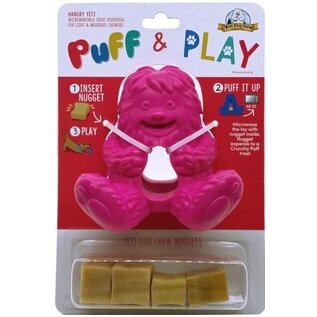 YETI PET PRODUCTS YETI PET PRODUCTS HANGRY YETI PUFF & PLAY DOG TOY PINK