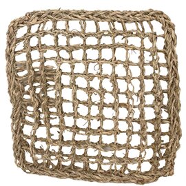 HAPPY BEAKS Happy Beaks 10"x10" Square Woven Natural Seagrass Vine Mat