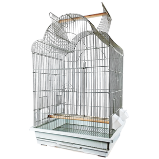 A&E CAGE COMPANY A&E Victorian Open Top Cage - Ivory (25"x21"x30")