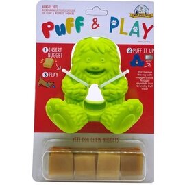 YETI PET PRODUCTS YETI PET PRODUCTS HANGRY YETI PUFF & PLAY DOG TOY GREEN