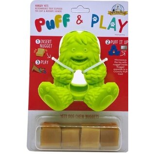 YETI PET PRODUCTS YETI PET PRODUCTS HANGRY YETI PUFF & PLAY DOG TOY GREEN