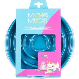 MESSY MUTTS MESSY MUTTS DOG SLOW FEEDER BLUE 3 CUPS