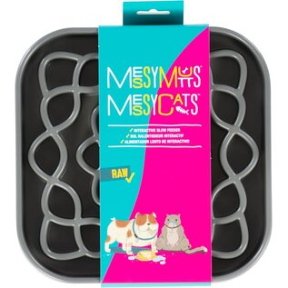 MESSY MUTTS MESSY MUTTS DOG & CAT SLOW FEEDER GREY 2 CUP