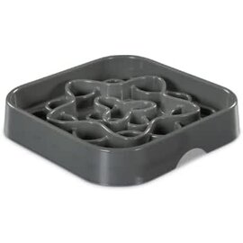 MESSY MUTTS MESSY MUTTS DOG SLOW FEEDER SQUARE GREY 8 CUP