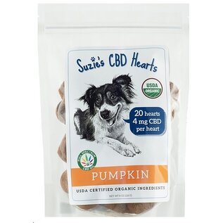 SUZIES'S CBD SUZIE'S CBD 4 MG PUMPKIN HEARTS 20 PACK  FOR DOGS