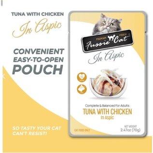FUSSIE CAT Fussie Cat Premium Tuna with Chicken in Aspic Wet Cat Food, 2.47-oz pouch (Each)