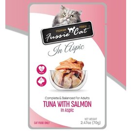 FUSSIE CAT Fussie Cat Premium Tuna with Salmon in Aspic Wet Cat Food, 2.47-oz pouch, case of 12