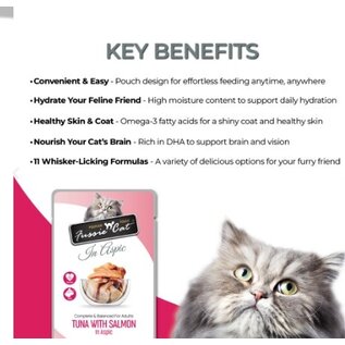 FUSSIE CAT Fussie Cat Premium Tuna with Salmon in Aspic Wet Cat Food, 2.47-oz pouch, case of 12
