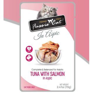 FUSSIE CAT Fussie Cat Premium Tuna with Salmon in Aspic Wet Cat Food, 2.47-oz pouch (Each)