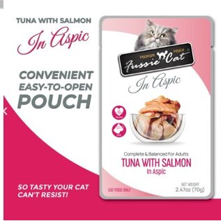 FUSSIE CAT Fussie Cat Premium Tuna with Salmon in Aspic Wet Cat Food, 2.47-oz pouch (Each)