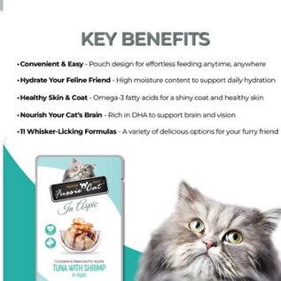 FUSSIE CAT Fussie Cat Premium Tuna with Shrimp in Aspic Wet Cat Food, 2.47-oz pouch, case of 12