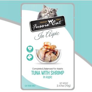 FUSSIE CAT Fussie Cat Premium Tuna with Shrimp in Aspic Wet Cat Food, 2.47-oz pouch, case of 12