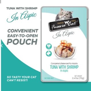 FUSSIE CAT Fussie Cat Premium Tuna with Shrimp in Aspic Wet Cat Food, 2.47-oz pouch (Each)