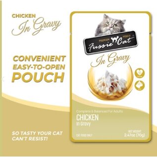 FUSSIE CAT Fussie Cat Premium Chicken in Gravy Wet Cat Food, 2.47-oz pouch, case of 12