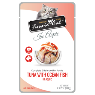 FUSSIE CAT Fussie Cat Premium Tuna with Ocean Fish in Aspic Wet Cat Food, 2.47-oz pouch, case of 12