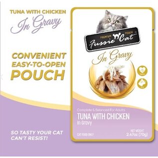 FUSSIE CAT Fussie Cat Premium Tuna with Chicken in Gravy Wet Cat Food, 2.47-oz pouch (Each)