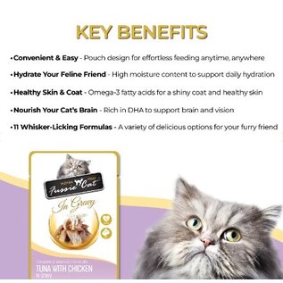 FUSSIE CAT Fussie Cat Premium Tuna with Chicken in Gravy Wet Cat Food, 2.47-oz pouch (Each)