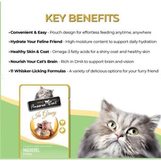 FUSSIE CAT Fussie Cat Premium Mackerel in Gravy Wet Cat Food, 2.47-oz pouch (Each)