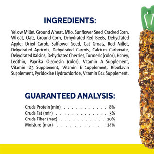 SUNSEED Vitakraft Crunch Sticks Apricot & Cherry Flavor for Parrots 5.5 oz