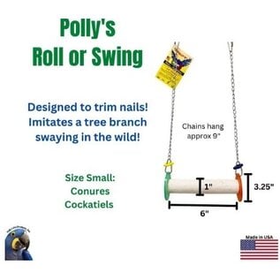 Polly's Roll or Swing - Small 15" x 6" - Perch Diameter 1