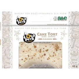 A&E CAGE COMPANY LOLO CAKE VANILLA MINI BONE SHAPED DOG TREAT 1.41 OZ.