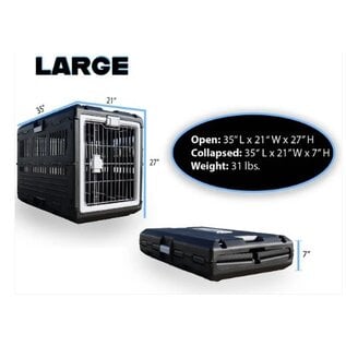 MIRAPET Mirapet USA Airline Travel Carrier Dog & Cat Crate, Large Black