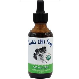 SUZIES'S CBD SUZIE S CBD 500 mg. DROPS FOR DOGS 2 oz. BOTTLE