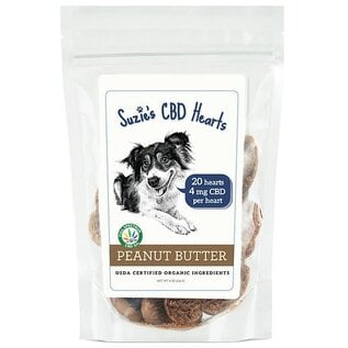 SUZIES'S CBD SUZIE'S CBD 4mg PEANUT BUTTER HEARTS FOR DOGS 20 count