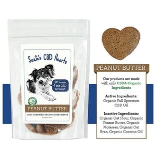 SUZIES'S CBD SUZIE'S CBD 4mg PEANUT BUTTER HEARTS FOR DOGS 20 count
