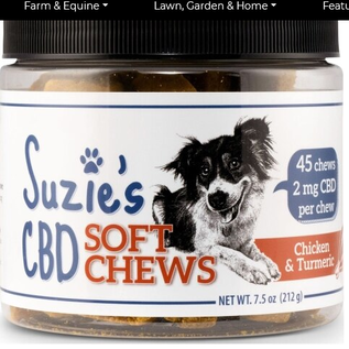 SUZIES'S CBD SUZIE'S CBD 2MG SOFT CHEWS FOR DOGS CHICKEN/TURMERIC 45 count