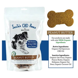 SUZIES'S CBD SUZIE'S CBD 8MG BONES FOR BIG DOGS PEANUT BUTTER 25 count