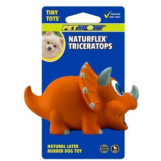 NATURFLEX TRICERATOP LATEX DOG TOY TINY TOTS 4"