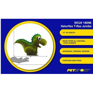 NATURFLEX T-REX LATEX DOG TOY JUMBO 12"