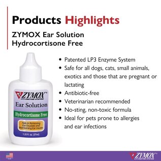 Zymox Ear Solution without Hydrocortisone 1.25oz