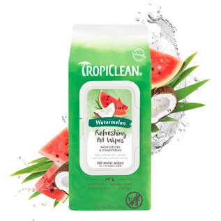 TROPICLEAN TropiClean Watermelon 2-in-1 Refreshing Pet Wipes 100ct