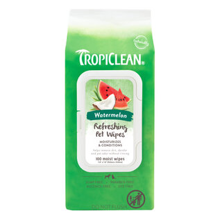 TROPICLEAN TropiClean Watermelon 2-in-1 Refreshing Pet Wipes 100ct