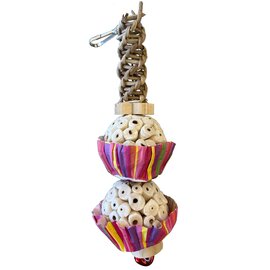 JUNGLE JUNCTION WWW 00004 DOUBLE SOLA BALL DANGLER 10.5″ x 2.5"