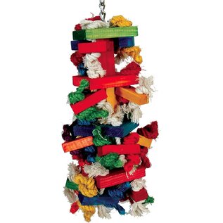 CAITEC Caitec Featherland Paradise Knots N Blocks Bird Toy Large 16" X 6"