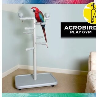 CAITEC Featherland Paradise Acrobird Plastic Foraging Tree Bird Stand, Gray, Large 56" X 32" X 23"