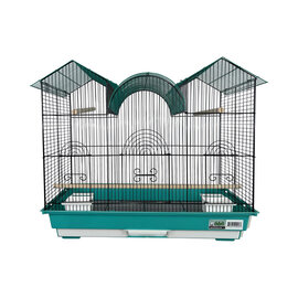 A&E CAGE COMPANY A & E Happy Beaks 2-Tone Triple Top Bird Cage Green/Black  26  X 14 X 23