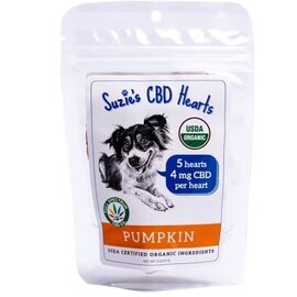 SUZIES'S CBD SUZIE'S CBD HEARTS PUMPKIN FLAVOR FOR DOGS TRIAL SIZE 2OZ.