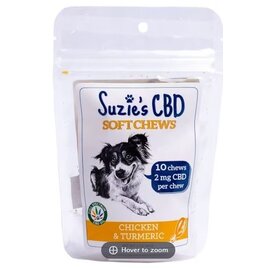 SUZIES'S CBD SUZIE'S CBD SOFT CHEWS CHICKEN & TUMERIC FLAVOR FOR DOGS TRIAL SIZE 2OZ.