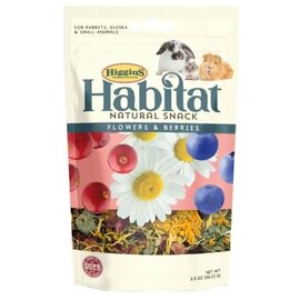 HIGGINS Higgins Habitat Natural Snack Flower/Berry Treats for Small Animals, 3.5 oz.