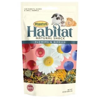 HIGGINS Higgins Habitat Natural Snack Flower/Berry Treats for Small Animals, 3.5 oz.