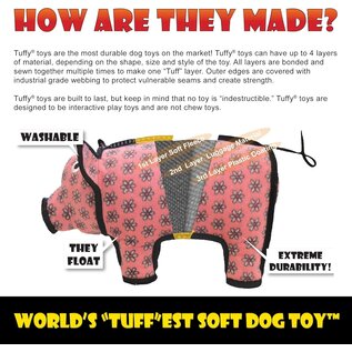 VIP TUFFY'S TUFFY JR ZOO FOX DURABLE SOFT DOG TOY