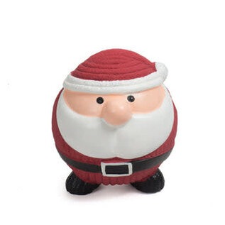 HUGGLE HOUNDS HUGGLEHOUNDS DOG HOLIDAY RUFF-TEX SANTA BALL LARGE 4"