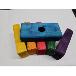 Wood Block 3 X 1 1/2 X 3/4 (drilled/dyed) Rainbow Delight Block Size nn assorted color