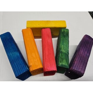 Wood Block 3 X 1 1/2 X 3/4 (drilled/dyed) Rainbow Delight Block Size nn assorted color