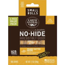 EARTH ANIMAL Earth Animal No-Hide Small Rolls Peanut Butter Recipe Chew Dog Treats, 6 Pack